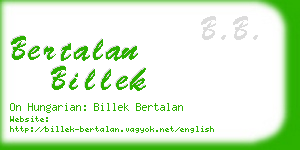 bertalan billek business card